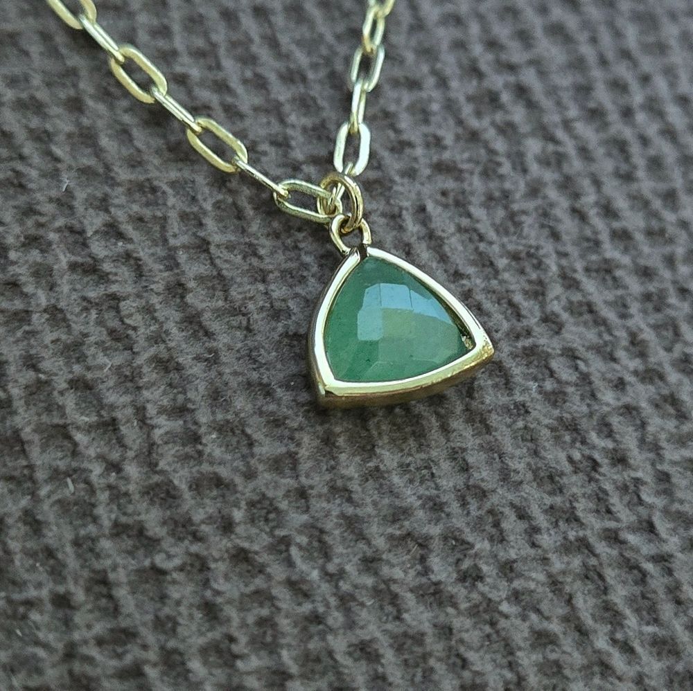 Inspired By You Triangular Green💚 Aventurine Pendant Necklace - NWOT